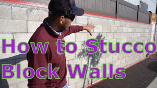 How to stucco a cinder block wall for a smooth finish part 1 [upl. by Becket214]