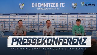 Chemnitzer FC  Pressekonferenz nach der Niederlage gegen die BSG Chemie Leipzig [upl. by Bluhm]