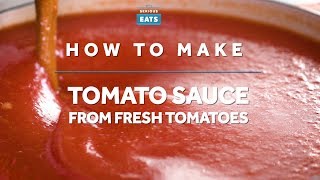 How to Make Tomato Sauce from Fresh Tomatoes [upl. by Atteuqaj]