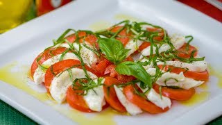 How to Make a Caprese Salad Recipe  Tomato and Mozzarella Salad [upl. by Eugenia]