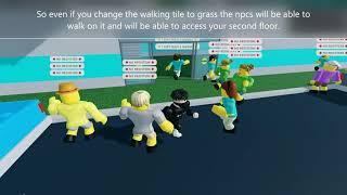 How to allow npcs to walk on your second floor in Retail Tycoon 2 [upl. by Ahsotan]