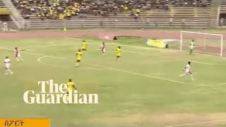 Goalkeeper throws ball into own net in Ethiopian Premier League [upl. by Ylrebme]