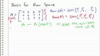 Linear Algebra  21  Basis for Row Space [upl. by Auoy]