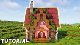 Cherry Blossom Starter House Tutorial  Minecraft 120 [upl. by Eneloc]