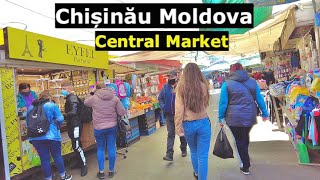 Chisinau Moldova Central Market 4K Walking tour [upl. by Faunie]