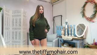 Ribbed Green Mohair sweater  knitted by Tiffy Mohair [upl. by Nyrmak]