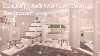 Stylish Aesthetic Teen Bedroom  Bloxburg Speed Build  Its SummerRose [upl. by Fredelia]