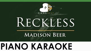 Madison Beer  Reckless  LOWER Key Piano Karaoke Instrumental [upl. by Adnamaa]