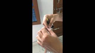 How To Wiring a E27 Lamp Holder OverseasMart Off White Shade Wooden Tripod Floor Lamp Stand [upl. by Bentley434]