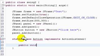 Create Action Listeners with JButton  Java GUISWING TutorialHELP [upl. by Sandye562]