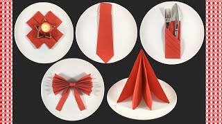 5 Modi per piegare tovaglioli di carta per le festività Natalizie  How to fold a Napkin Christmas [upl. by Airitak966]