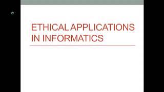 Ethical Applications in Health Informatics [upl. by Daus]