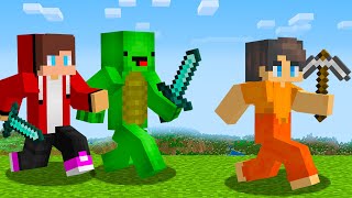 Speedrunner VS MIKEY and JJ Maizen Hunters in Minecraft [upl. by Bron]