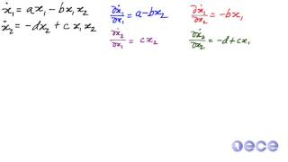 Linearizing at an equilibrium point LotkaVolterra [upl. by Riannon]