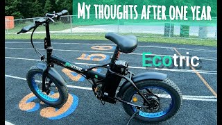 Ecotric 20quot Fat Tire Foldable Ebike  My Thoughts After One Year  Budget Electric Bike [upl. by Ibib]