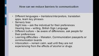 Barriers to communication in care settiings [upl. by Alon]