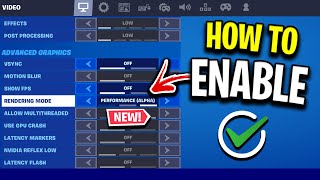 How To Enable Performance Mode In Fortnite Resetting Fix [upl. by Nylhtiak]