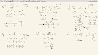 Kurs  matura podstawowa  wartość bezwzględna [upl. by Dressel697]