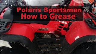 How to Grease Your Polaris Sportsman ATV  Grease Fitting Locations [upl. by Poore]