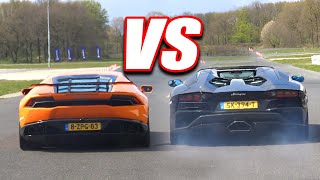 LAMBORGHINI AVENTADOR VS HURACAN SOUND [upl. by Oigimer]