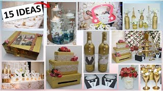 15 Ideas Fáciles para DECORAR una BODA MANUALIDADES PARA MATRIMONIO [upl. by Wallis111]