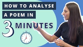 How to Analyse a Poem in 3 Minutes [upl. by Ecnerwaled]