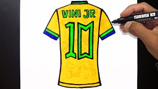 Como Desenhar Vinícius Júnior BRASIL Camisa 10 [upl. by Isidore489]