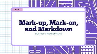 Markup Markon and Markdown [upl. by Rakel199]