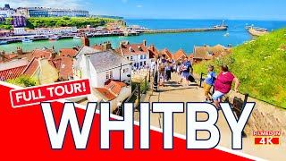 WHITBY  4K Walk through Whitby from Whitby Abbey to Whitby Beach via the 199 Steps and Harbour [upl. by Nawed]