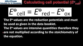 191 Calculating cell potential HL [upl. by Arrat64]