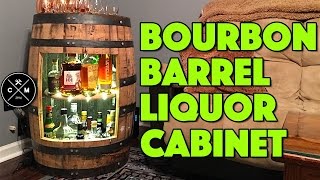 How To Build A Bourbon Whiskey or Wine Barrel Liquor Cabinet  Woodworking  DIY  Crafted Workshop [upl. by Eniluqaj]