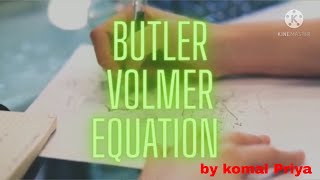 Butler Volmer Equation  Electrochemistry  MSc chemistry notes Easy way to understand [upl. by Merry]