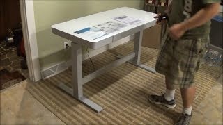 Tresanti Adjustable Height Motorized Standing Desk CostCo SKU 1074719 [upl. by Ydnew]