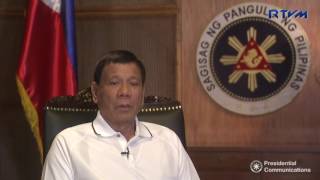 President Dutertes 2016 Christmas and New Year Message English Version [upl. by Irfan817]