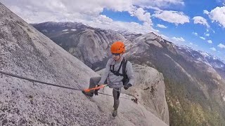 Hiking Half Dome  Cables Down  Yosemite How to Climb [upl. by Naxor]