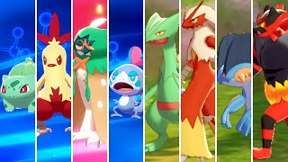 Pokémon Sword amp Shield  All Starters Evolutions Comparison Crown Tundra [upl. by Alcine65]