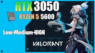 Ryzen 5 5600  RTX 3050  VALORANT  All Settings Tested [upl. by Ahsats]