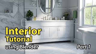 Blender Tutorial Architectural Interior  Part 1 of 2 [upl. by Cut]