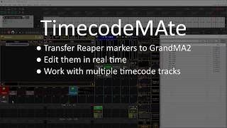 TimecodeMAte v2 plugin for GrandMA2  Reaper markers to timecode [upl. by Alyat]