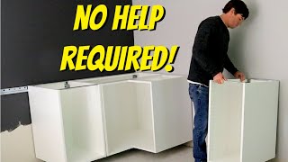 INSTALL AN IKEA KITCHEN  Part 2   Hanging the Cabinets [upl. by Galen]