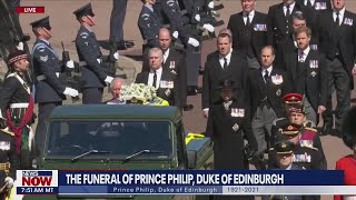 Prince Philip funeral procession from State Entrance of Windsor Castle to St George’s Chapel [upl. by Mayap]