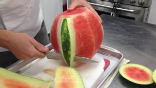 The Secret to Perfectly Cutting a Watermelon  Cooking Light [upl. by Ailisec46]