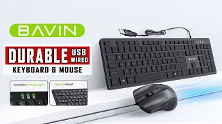 BAVIN K989 Wired Keyboard amp Mouse Set SPLASH PROOF [upl. by Rafaj792]