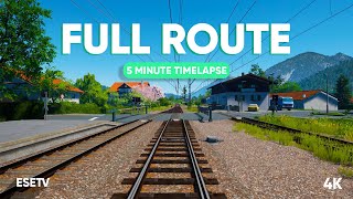 Mittenwaldbahn  FULL ROUTE in Five Minutes 4K Timelapse [upl. by Trudi]