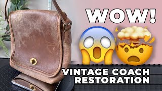 BEFORE amp AFTER HANDBAG REHAB Vintage COACH Legacy Companion 9076 Restoration [upl. by Ibmat]