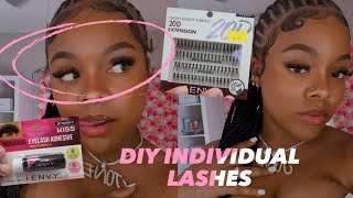 DIY Individual EYELASH EXTENSIONS  at home  💗  HIGHLY REQUESTED [upl. by Sib]