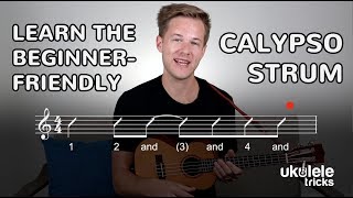 How to Play the Calypso Strum on Ukulele Beginner Ukulele Lesson [upl. by Niowtna302]