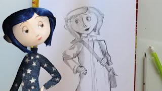 How to Draw CORALINE  dramaticparrot [upl. by Hploda]