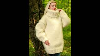 Handmade fuzzy turtleneck mohair sweater by SuperTanya [upl. by Betta]