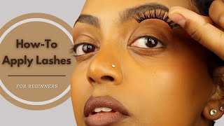 How To Apply False Lashes  For Beginners ✨ [upl. by Oikim]